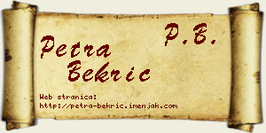 Petra Bekrić vizit kartica